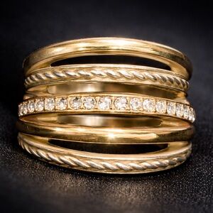 Brighton silvertone Ring with Sparkling Accents